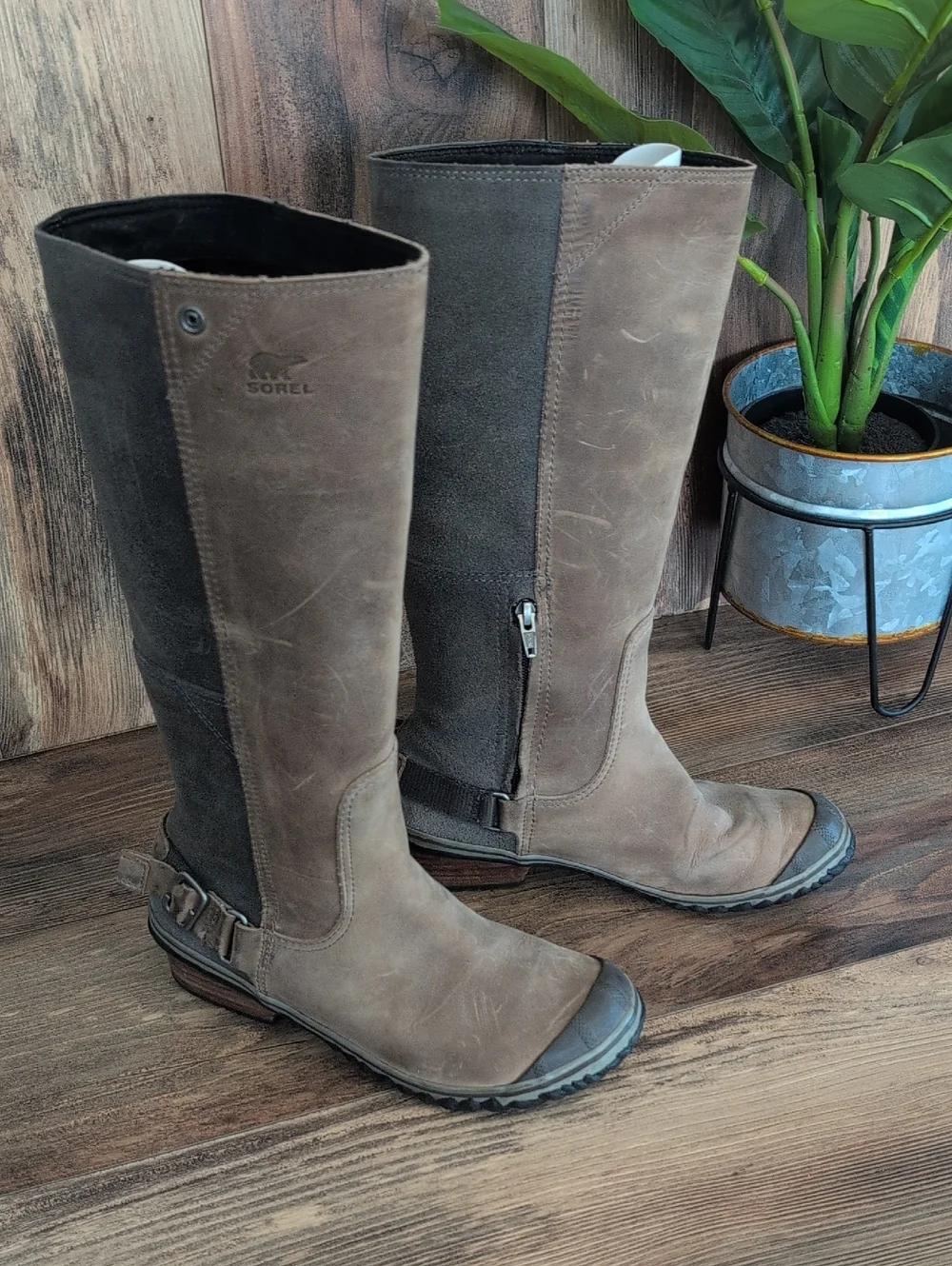 Sorel Slimboot Knee High Waterproof Leather Suede Riding Boots 7.5   521A